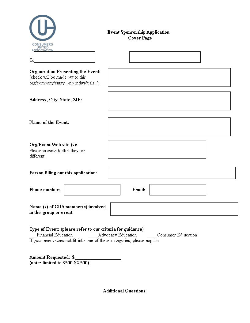 event sponsorship application template