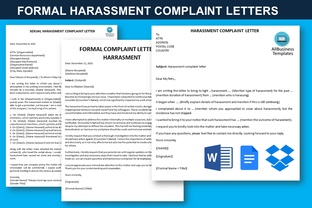 Formal Complaint Letter of Harrasment