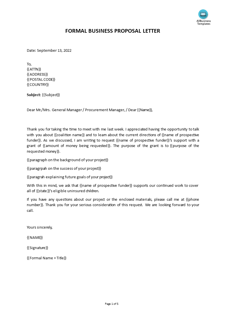 formal proposal cover letter voorbeeld afbeelding 