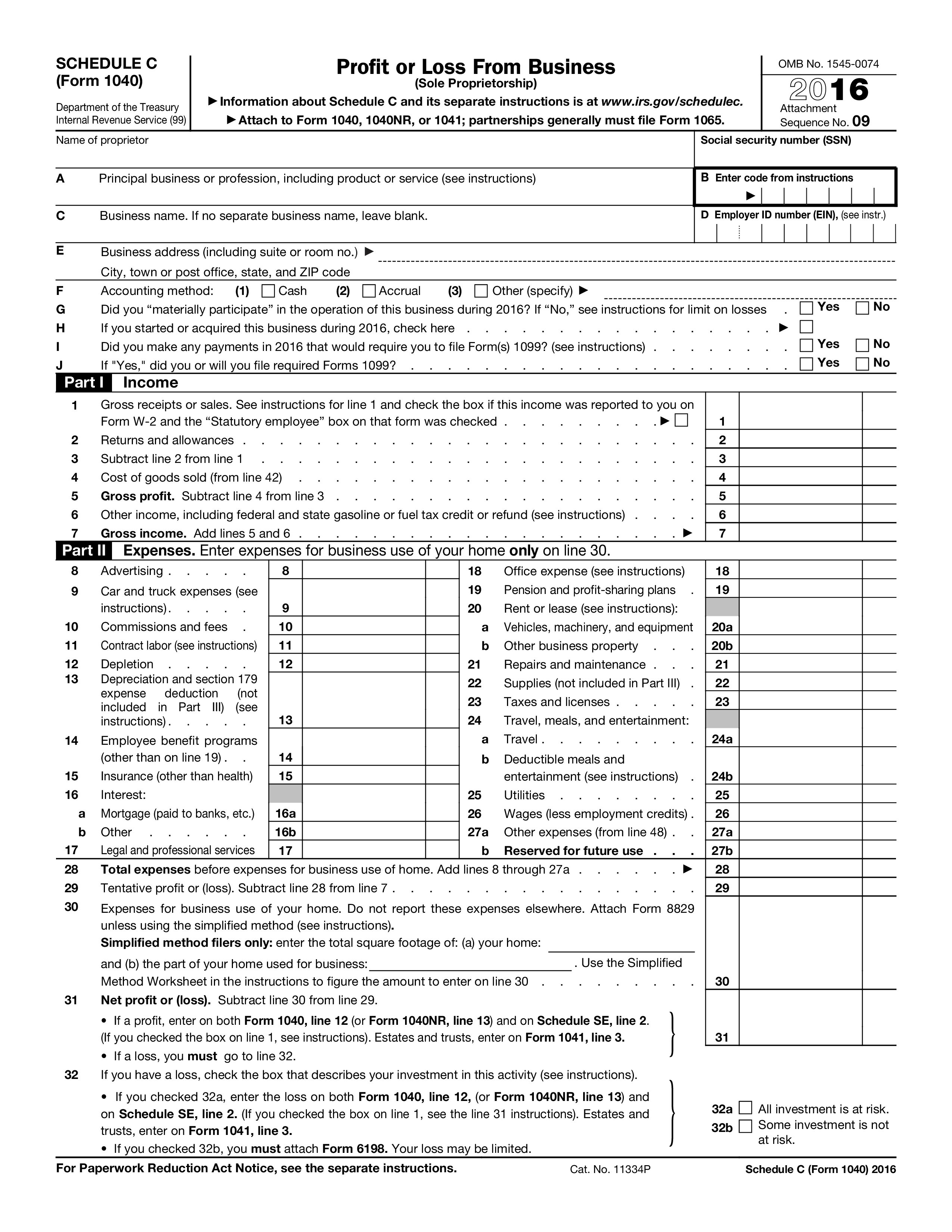 profit and loss form for business modèles