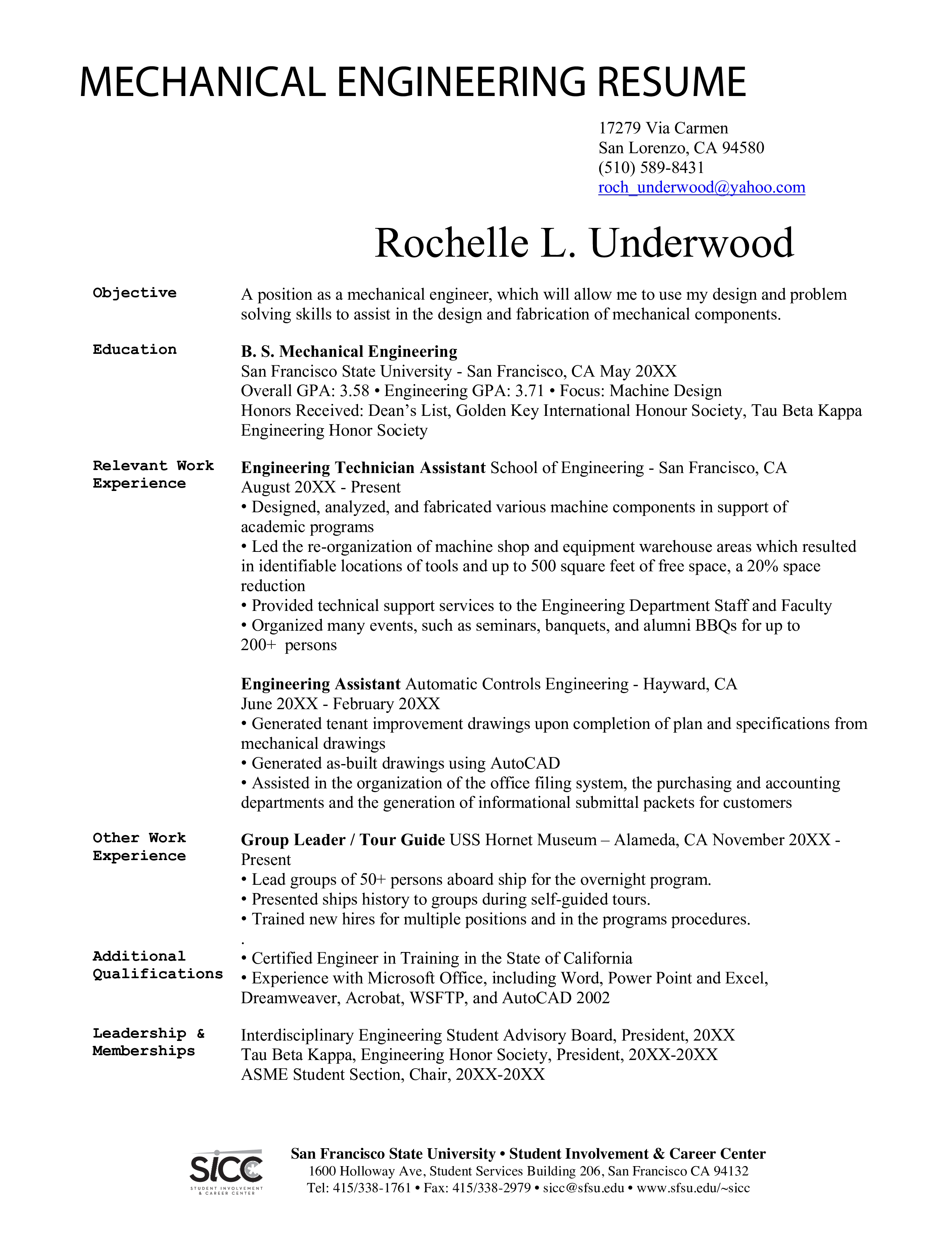 Mechanical Engineering Machine Design Resume main image