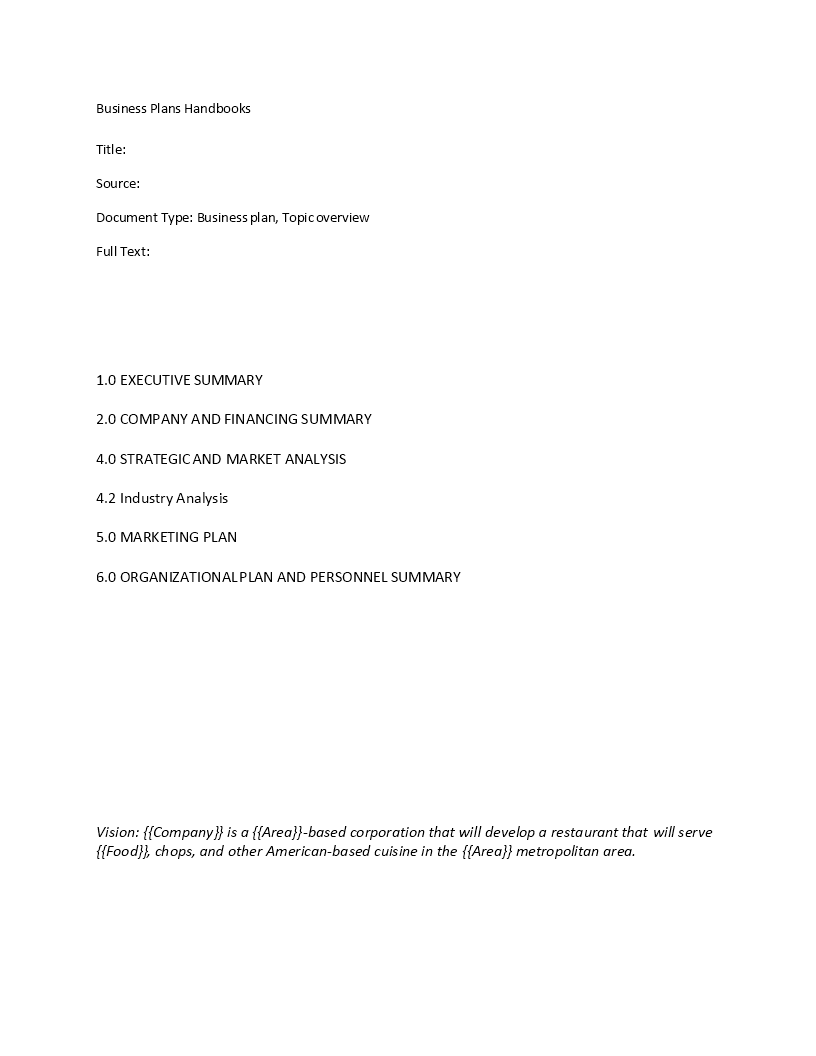 Kostenloses Restaurant Business Proposal Word In Executive Summary Template For Business Plan